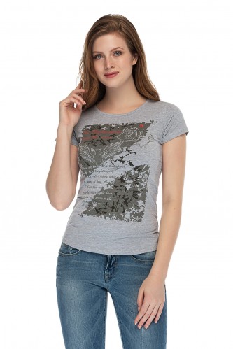 T-shirt with print "Rose and Nightingale"