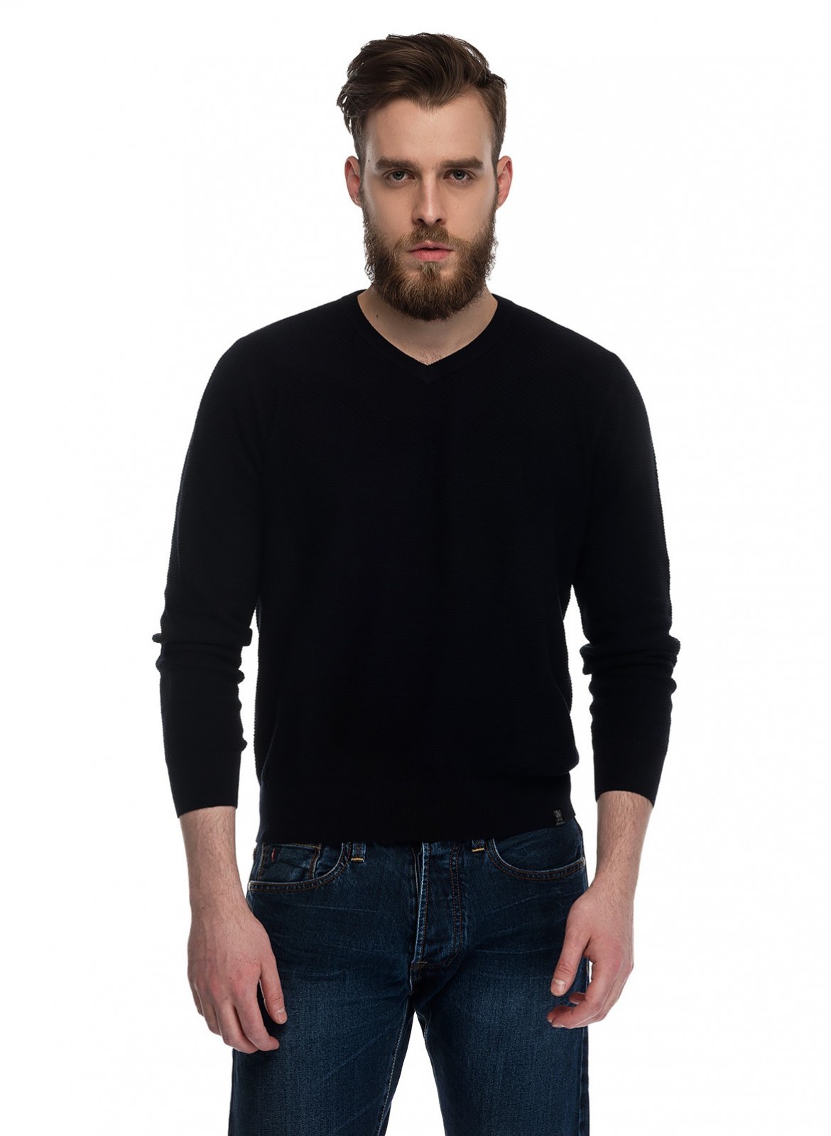 Light pullover with a V-shaped neck
